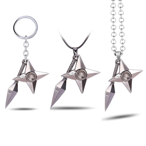 

naruto keychain anime keychains pendant chocker necklaces key holder keyring chaveiro jewelry souvenir gift for women men, Silver