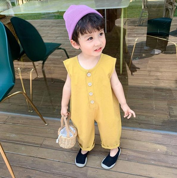 

2020 new girls boys overalls cotton summer fashion kids pants 1-6t qh845, Blue