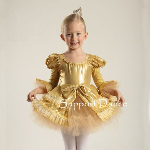 

support dance gold butterfly sleeve tutu dress c37, Black;red