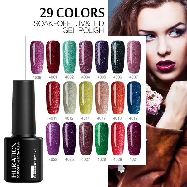 

huration new color uv neon nail gel polish manicure set 8ml semi-permanent gel soak primer base oat hybrid varnish, Red;pink