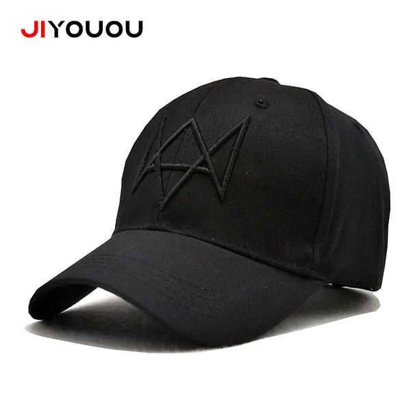 

jiyouou] 2017 summer cotton baseball cap watch dogs 2 gorras militares hombre snapbacks men bone masculino, Black;white