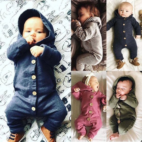 

pudcoco babys одежды new детские дети мальчик девочка младенческая с капюшоном romper комбинезон одежда outfit set, Blue