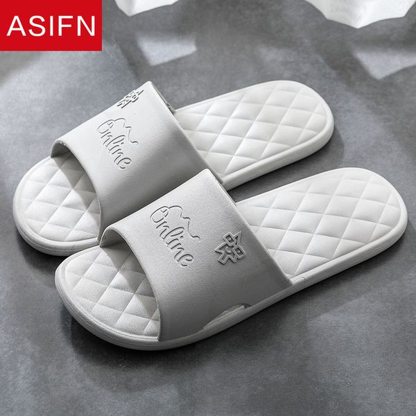 

slippers asifn men's summer bathroom slides indoor non-slip home zapatos de hombre male sandals house flip flops shoes man, Black