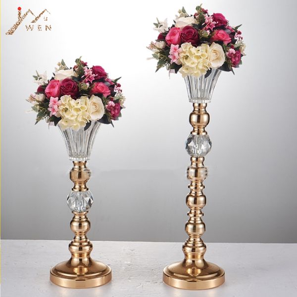 

10 pcs creative flower vases metal candle holders wedding table centerpieces event road lead party vase rack home decoration