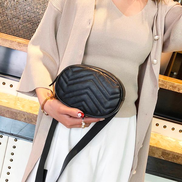 

fashion women waist packs ladies pu leather pure color messenger shoulder bag chest bag female new waist bags