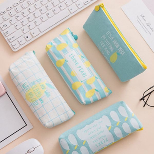 

new canvas fruit pencil case school pencil cases for girl stationery canvas bag school supplies