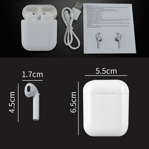 

I9 tw earphone headphone tereo tw earbud for io android phone with charging box with package hipping