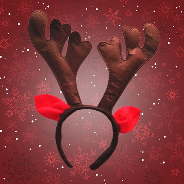 

christmas brown reindeer antlers hair hoop christmas kids headband headwear for children costume party ears decoration