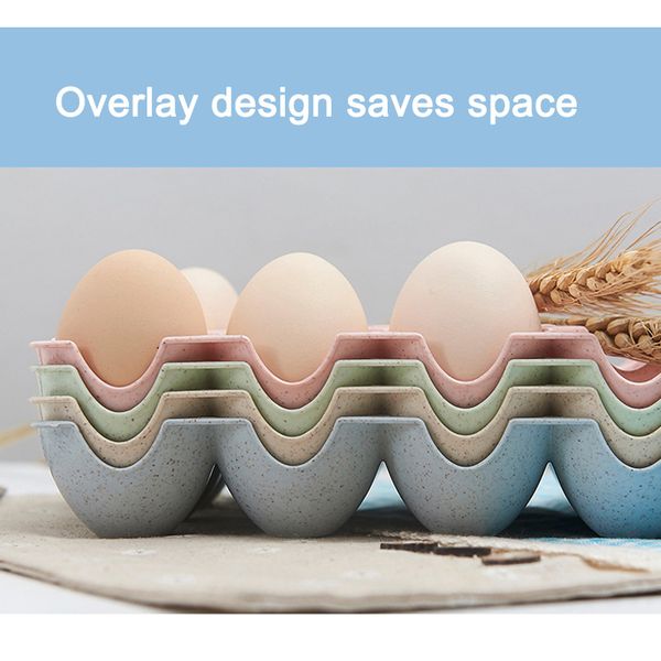 

1 pcs egg storage shelf wheat fiber organizer refrigerator egg container racks p7ding