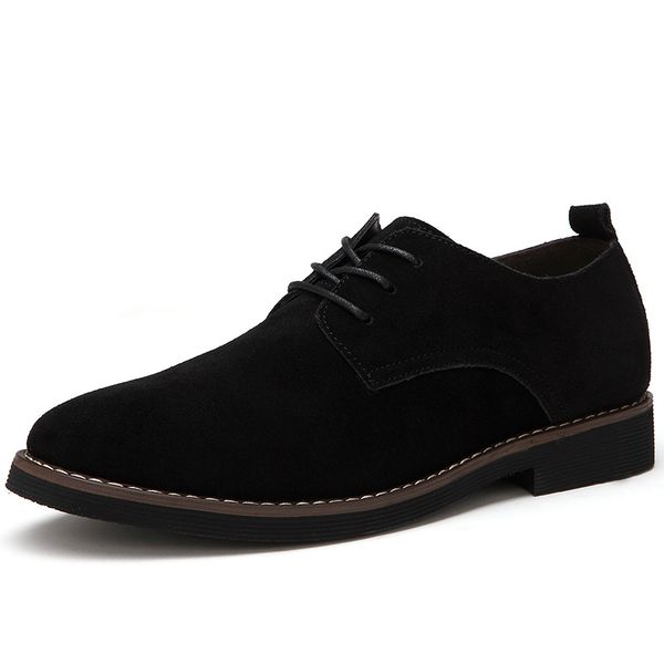 

2018 new plus size 38-48 oxford men shoes pu suede leather spring autumn casual men leather shoes male dress suede, Black