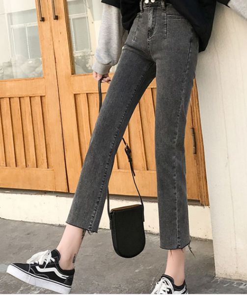 

deep gray women's tailored waist and hip princess jeans bk2061, Blue