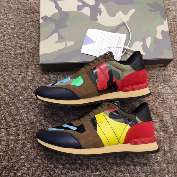 

with box] new valentino casual shoes classic fashion walking shoes brand designers boots mens womens business outdoor sandals, Black