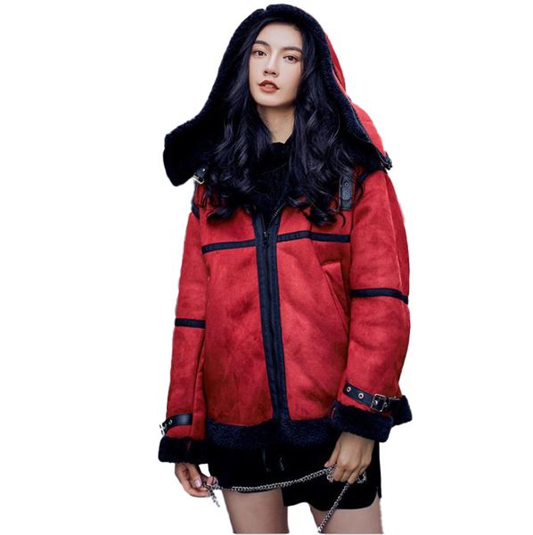 

winter women new coat korean thick fashion zipper loose hooded temperament fashion commuter jacket z019, Black