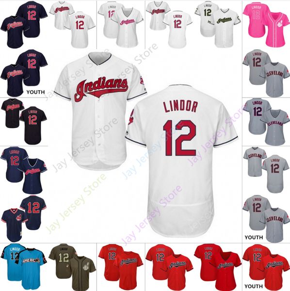 

Custom Cleveland 12 Francisco Lindor Jersey Indians Jerseys Cooperstown Cool Base Flexbase White Black Red Grey Home Away Men Women Cheap