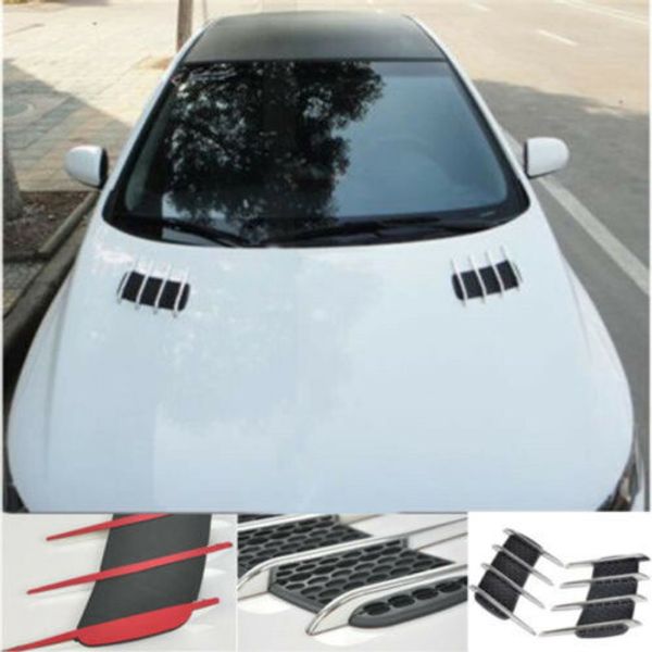 

Black / Sliver Pair Car Side Air Flow Vent Fender Hole Cover Intake Grille Duct Decoration ABS Plastic Sticker