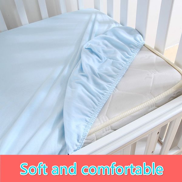 

1pc 100%cotton solid color soft baby mattress cover fitted sheet crib bed sheet kids bedspread antiskid elastic multicolor140*70