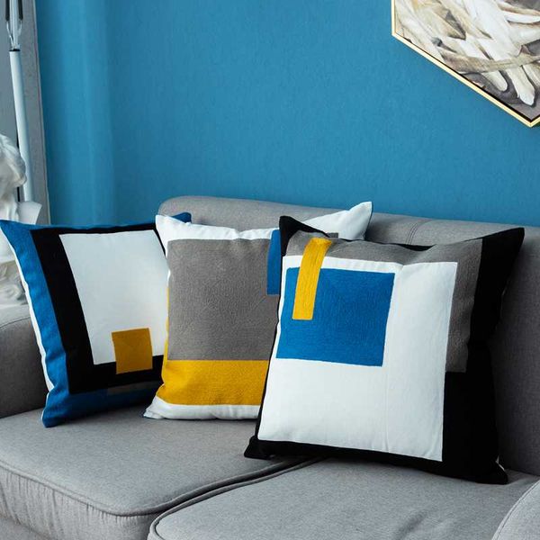 

home decoration cushion cover 45x45cm pillow cover modern style soft cozy emboridery home decoration for living room bed room