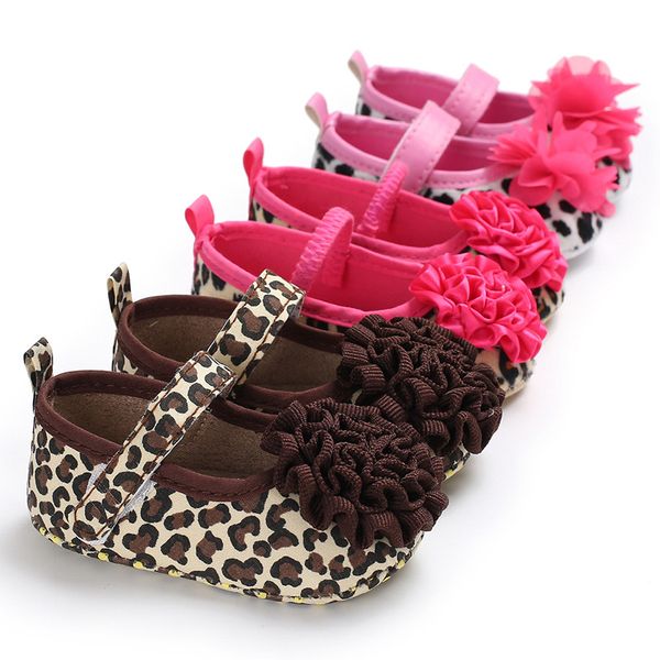 

toddler cute girl leopard print flower soft newborn non-slip baby shoes
