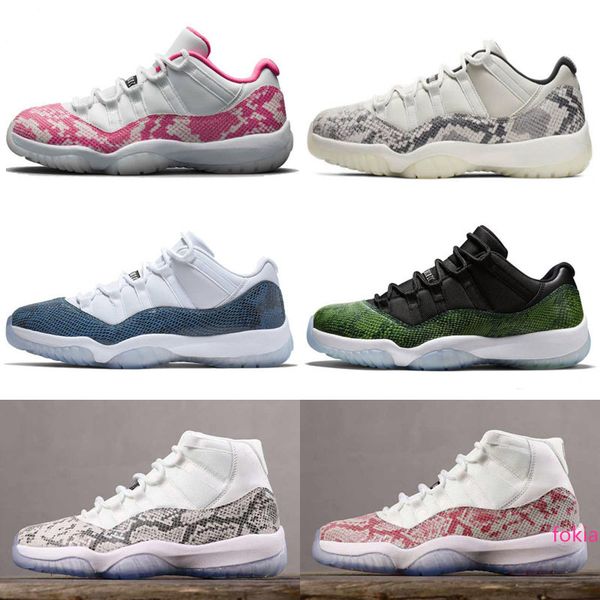 

new 11 low navy blue pink light bone snakeskin basketball shoes men women 11s prem hc high 45 snakeskin sports shoes 5.5~13