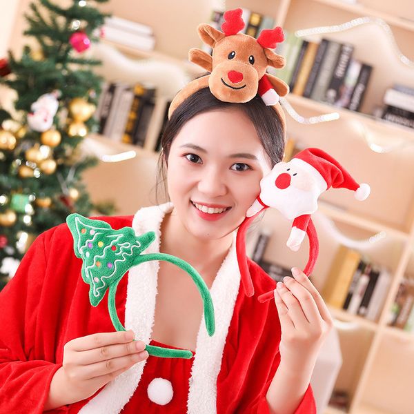 

christmas tree headband santa claus xmas hair band clasp headwear head hoop party hairband head hoop christmas gift