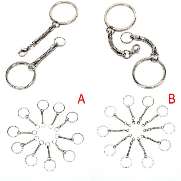 

10 pcs snake chain key rings silver diy jewelry findings handmade craft jewelry accessories components