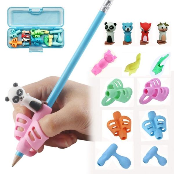 

primary school student children's stationery soft glue writing correction corrective pen set english version of the pen case