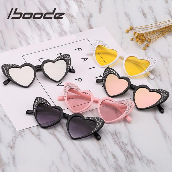 

iboode алмазные love hearts очки дети trend стразы cat eye солнцезащитные очки для детей мальчики uv400 goggle shade przqc, Blue