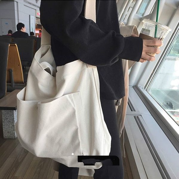 

women's shoulder bags solid color literary canvas bags women's tote new large capacity student diagonal