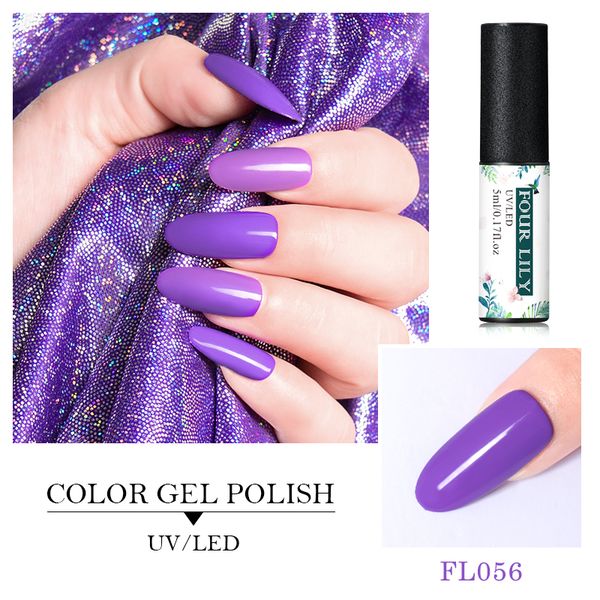 

four lily 5ml purple series color gel polish semi permanent uv gel varnish manicure one-scolor nail art polish design, Red;pink