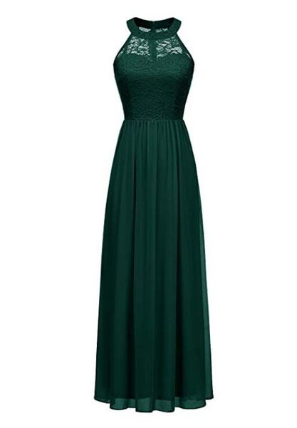 Платье темно-зеленого платья подружки невесты шифонового платья на полы.