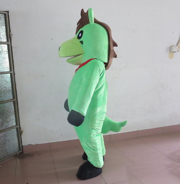 2019 Factory Outlets cavalo cor fantasia de mascote terno mascote quente verde pônei para adultos de usar para venda