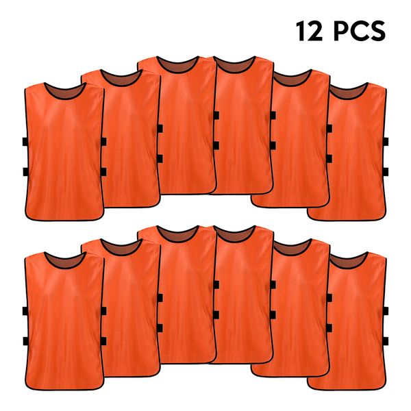 

12 PCS Kid's Soccer Pinnies Quick Drying Football Jerseys Youth Sports Scrimmage Practice Team Sports Vest Training Bibs