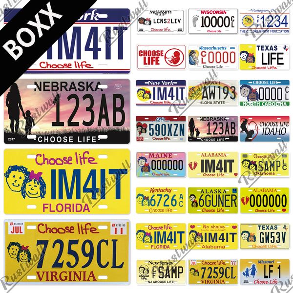 

choose life licenses plate tin sign car number plaque metal decorative plate for garage living room home wall decor