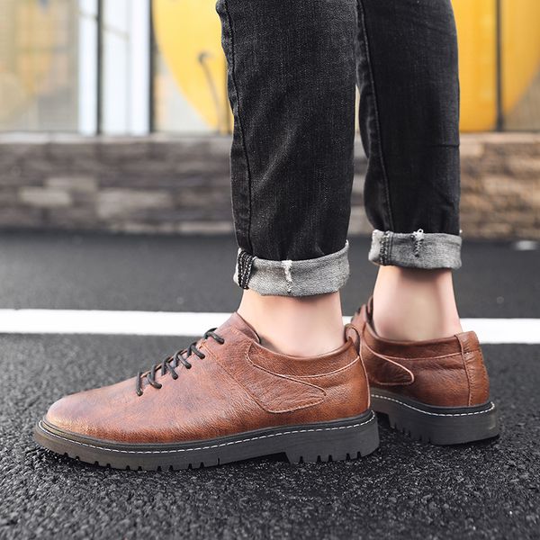 

outdoor men shoes genuine leather casual shoes work rubber sole sneakers men safety zapatillas hombre 39-44, Black