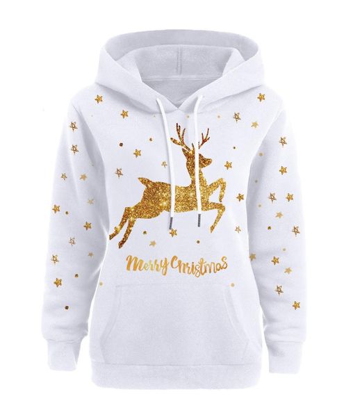 

merry christmas deer sweatshirt women oversized hoodie casual print pullovers korean sweatshirts harajuku womens clothing, Black