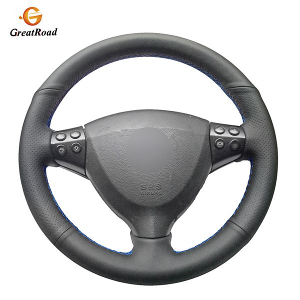 

hand-stitched black pu artificial leather car steering wheel cover for a-class a160 a180 e-cell 2009-2012