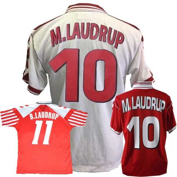 

retro denmark soccer jerseys 1992 1998 denmark home away heintze b.laudrup m.laudrup 92 98 football shirt, Black;yellow