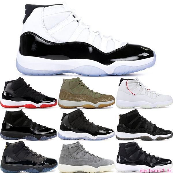 

11 prom night xi cap and gown 11s gym red prm heiress midnight navy men basketball shoes bred space jam sneakers 36-47, Black;green