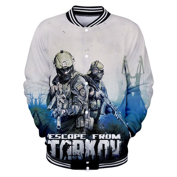 

побег из таркова 3d печатные бейсбольные куртки женщины / мужчины мода куртка с длинным рукавом 2019 горячей продажи модная уличная одежда, Black;brown