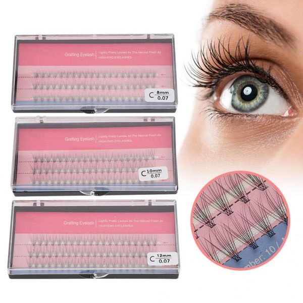 

false eyelashes individual 60pcs cluster 0.07mm lashes extension tool eye makeup
