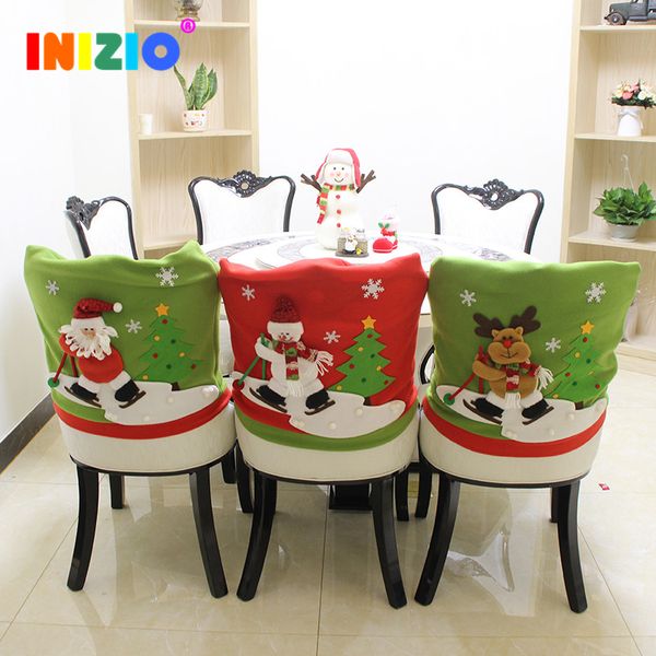 

2020 new christmas ornaments chair set christmas elk snowman chair table decoration items