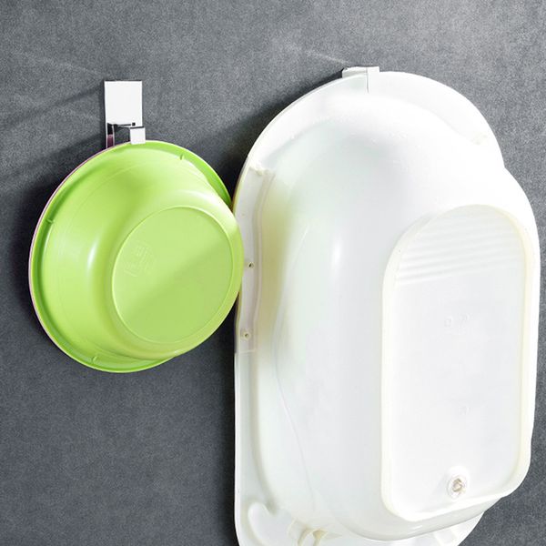 

adhesive stainless steel bathroom shelves wash basin hook basin wall hanger for bathroom waterproof shelves