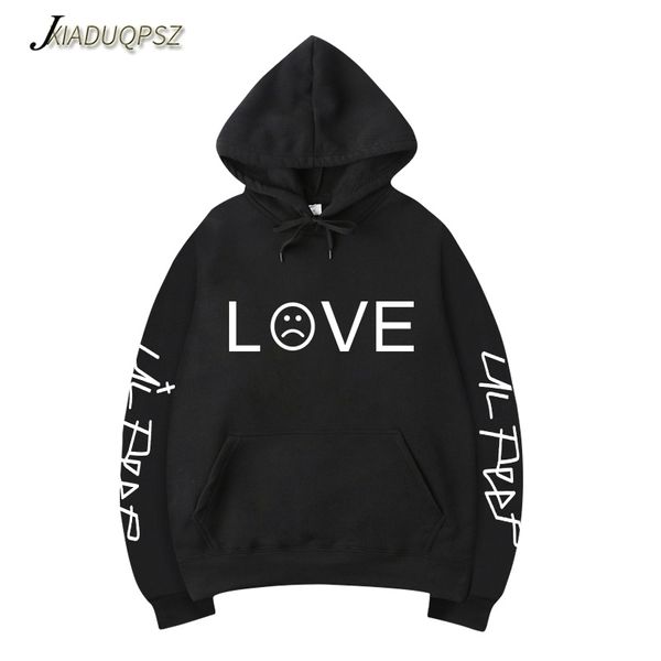 

2019 lil peep hoodies hell boy lil.peep men/women hooded pullover male/female sudaderas cry baby hood hoddie sweatshirts love, Black