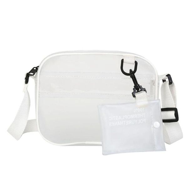 

summer 2 in 1 pack jelly shoulder bag fresh white transparent messenger bag handbag