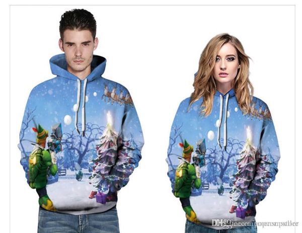 

19ss рождественские толстовки осень осень мужчины женщины толстовки рождество санта клаус толстовки пуловеры, Black