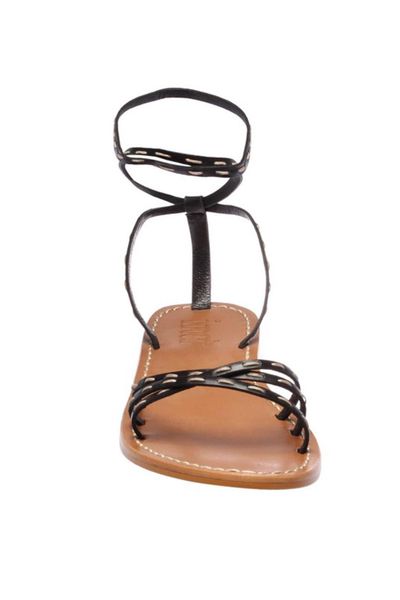 

pearl genuine leather black women 's sandals 120130002345