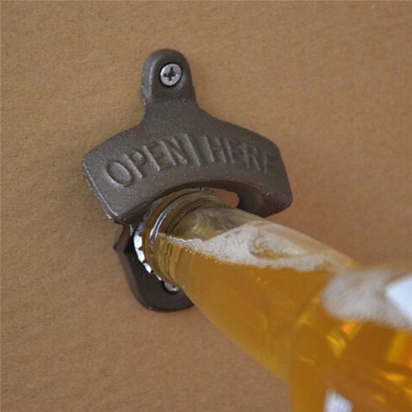 Vintage Antique Iron Настенная Bar Beer Glass Bottle Cap открывалка Кухня Инструменты открывалка для бутылок пива открывалка без шнекового