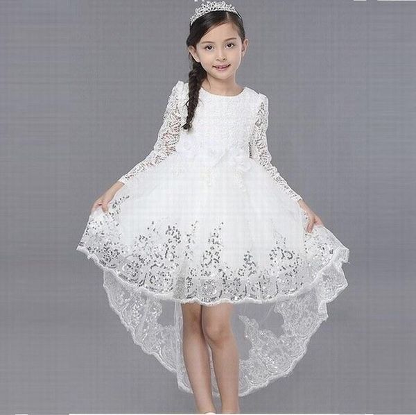 

charming princess pageant kids party wedding formal occasion children dress prom gown ghst88, White;blue
