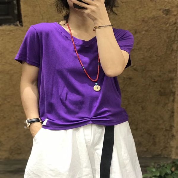 

short round collar women's versatile 2020 short round collar pullover t- shirt women's versatile 2020 t-shirt pullover, White