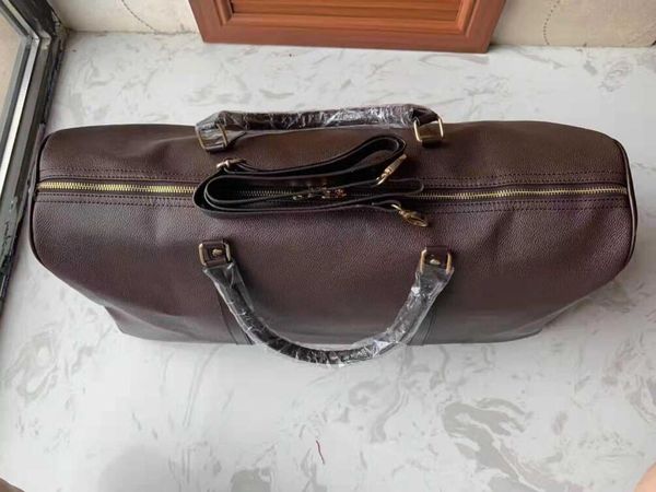 

2016 new fa hion men women travel bag duffle bag leather luggage handbag large capacity port bag 55cm